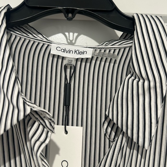 NWT Calvin Klein Women’s Plus Size 24 Striped Button Sleeveless Dress - Picture 4 of 13